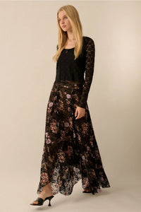Floral Lace Cinch Skirt