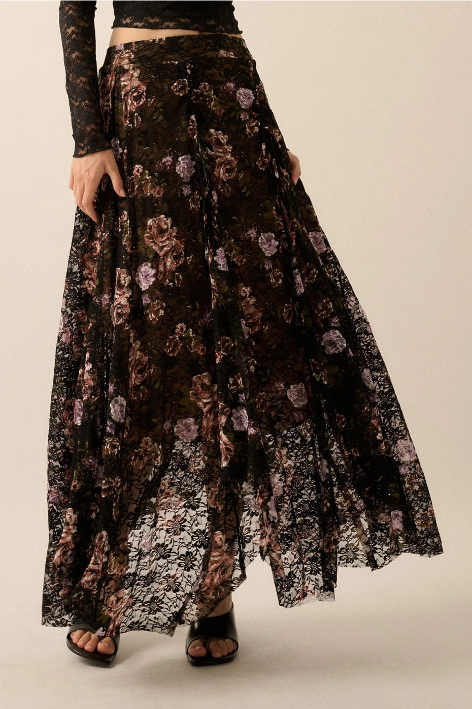 Floral Lace Cinch Skirt