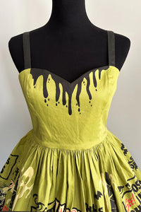 Vintage Halloween Ghouls and Ghosts Mini Skater Dress