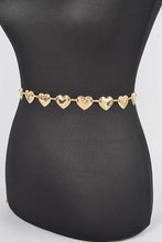 Load image into Gallery viewer, Gold Simple Heart Metal Chain Belt
