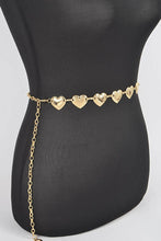 Load image into Gallery viewer, Gold Simple Heart Metal Chain Belt
