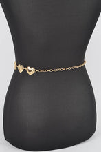 Load image into Gallery viewer, Gold Simple Heart Metal Chain Belt
