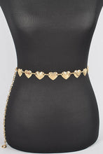 Load image into Gallery viewer, Gold Simple Heart Metal Chain Belt
