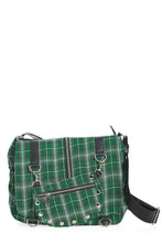 Load image into Gallery viewer, Green Plaid Punky Messenger Bag Purse
