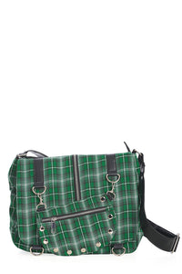 Green Plaid Punky Messenger Bag Purse