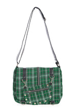 Load image into Gallery viewer, Green Plaid Punky Messenger Bag Purse
