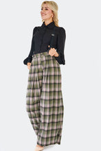 Load image into Gallery viewer, Green Plaid Wide Leg Suspender Trouser Pants
