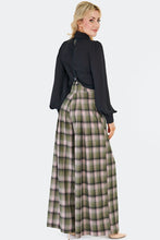 Load image into Gallery viewer, Green Plaid Wide Leg Suspender Trouser Pants
