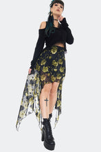 Load image into Gallery viewer, Green Roses Asymmetrical Skirt
