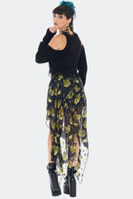 Load image into Gallery viewer, Green Roses Asymmetrical Skirt
