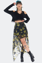 Load image into Gallery viewer, Green Roses Asymmetrical Skirt
