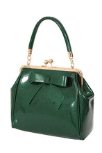 Load image into Gallery viewer, Green Glitter Classic Retro Bow Kisslock Handbag
