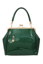 Load image into Gallery viewer, Green Glitter Classic Retro Bow Kisslock Handbag
