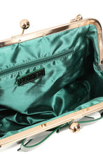Load image into Gallery viewer, Green Glitter Classic Retro Bow Kisslock Handbag
