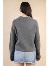 Load image into Gallery viewer, Gray Knit Heart Button Down Knit Cardigan
