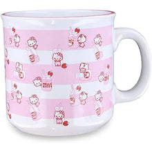 Load image into Gallery viewer, Hello Kitty Strawberry Milk Ceramic Camper Mug
