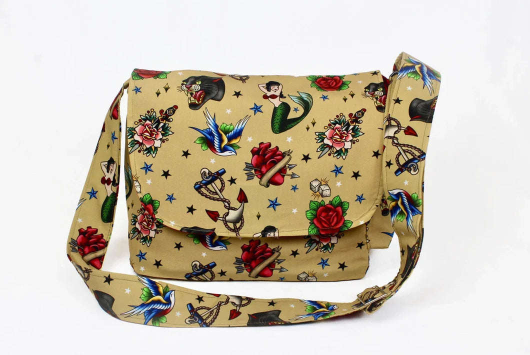 Tatto Vintage Art Messenger Bag