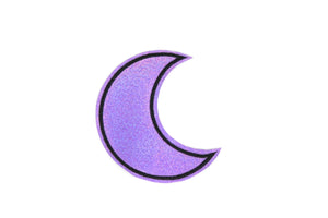 Purple Holographic Glitter Crescent Moon Vinyl Patch