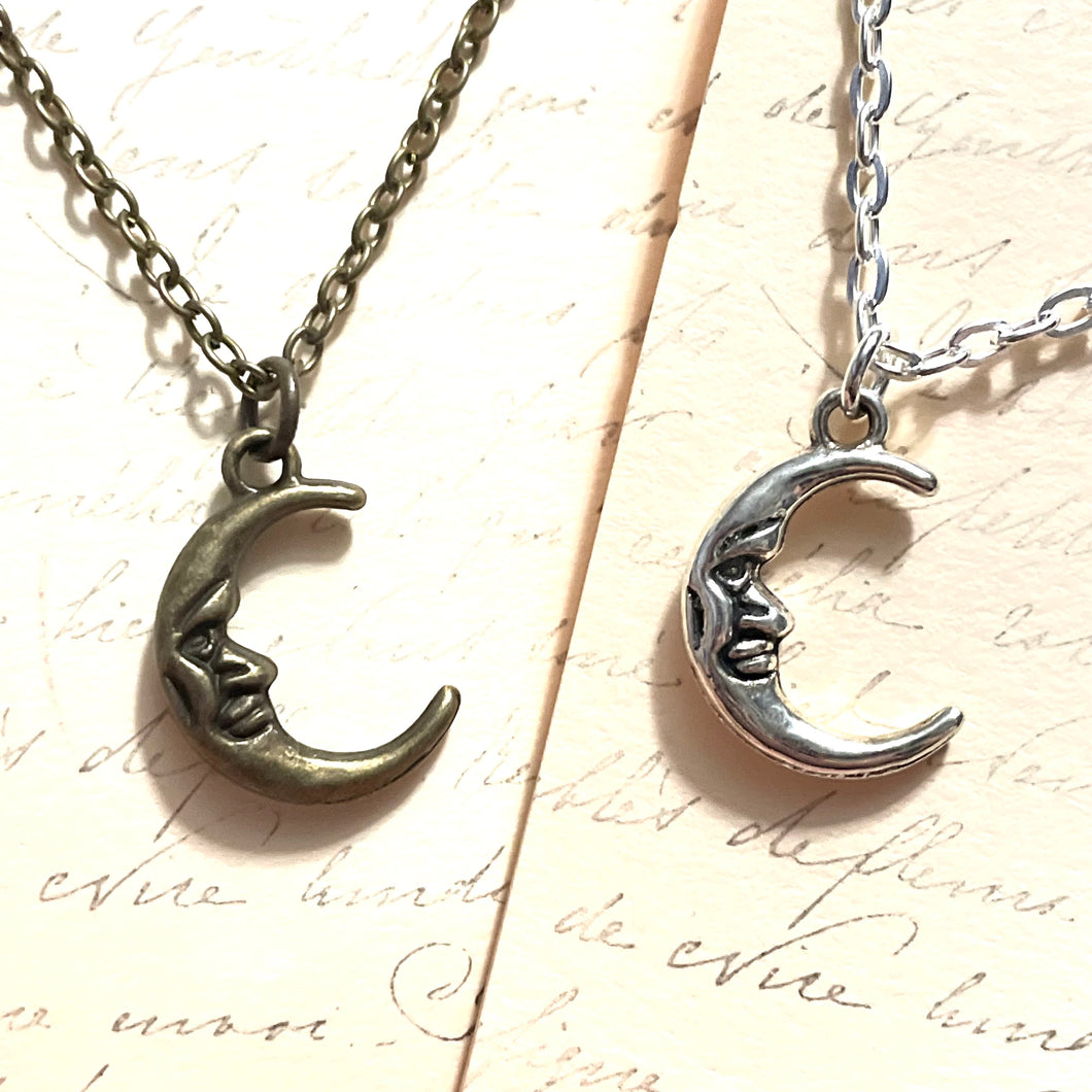 Crescent Moon Man Charm Necklace- More Styles Available!