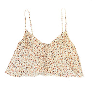 Ivory Floral Tie Front Top