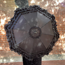 Load image into Gallery viewer, Black Bottom Ruffle Umbrella
