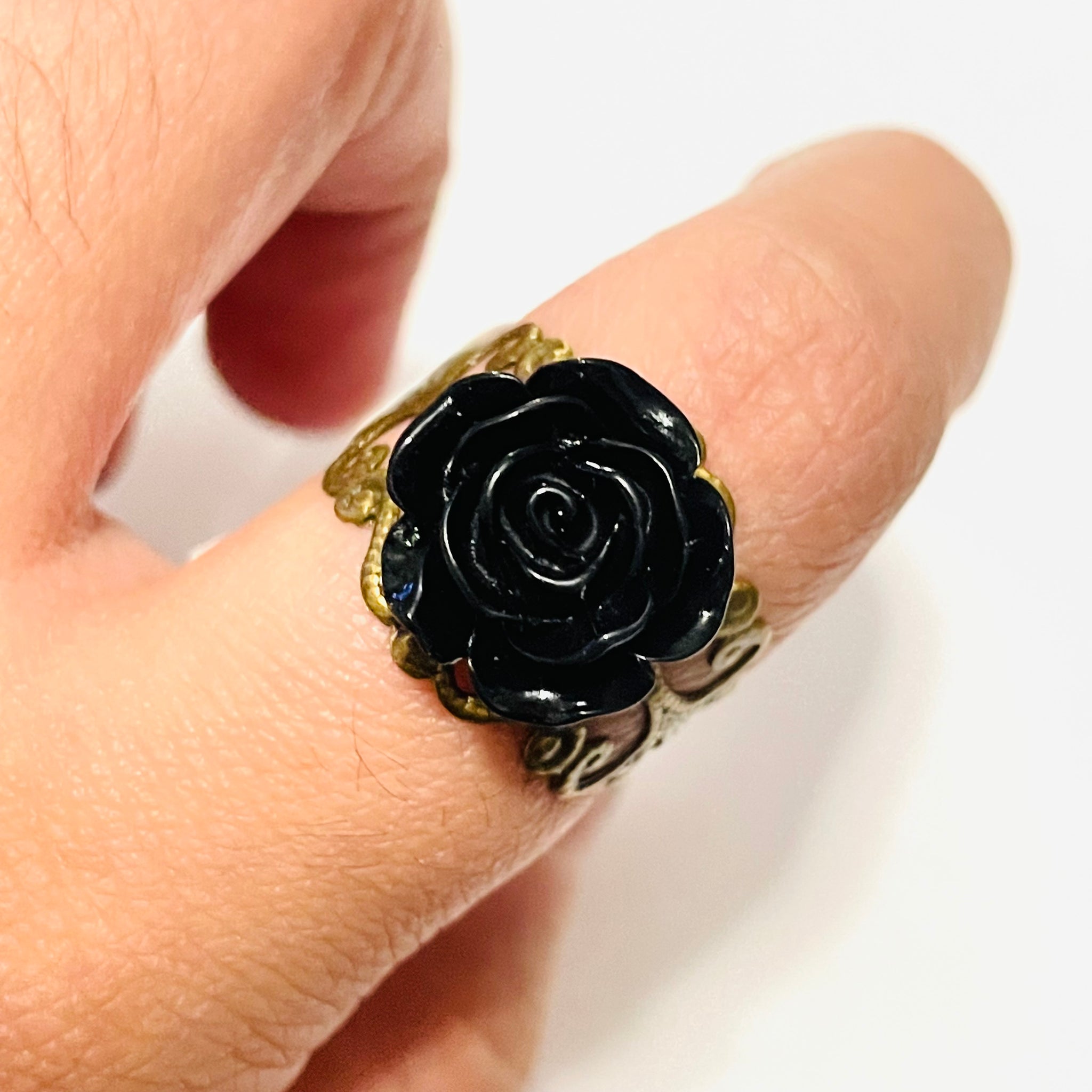 3D Flower Rose Wrap Open Ring 925 Sterling Silver – Aurora Tears