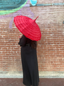 Red Ruffle Cake Tower Umbrella