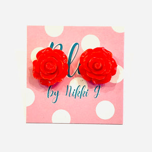 Big Rose Stud Earrings- More Styles Available!
