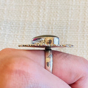Labradorite Sacred Heart Sterling Silver Ring