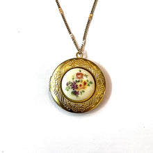 Load image into Gallery viewer, Floral China Locket Necklace
