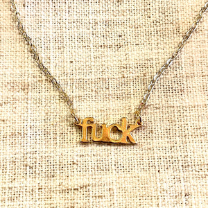 "f*ck" Plate Necklace