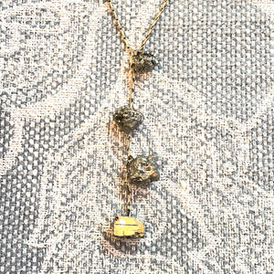 Pyrite Drop Crystal Necklace