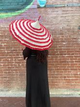 Load image into Gallery viewer, Red and White Ruffle Cake Tower Umbrella
