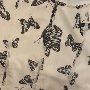 Ivory Butterfly Sleeveless Mesh Corset Crop Top