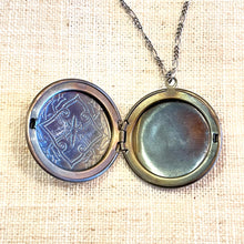 Load image into Gallery viewer, Opal Centered Celtic Design Round Large Locket Necklace
