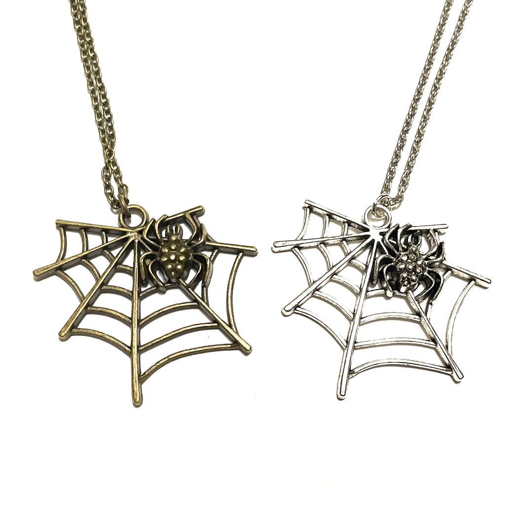Xtra Large Spider and Web Charm Necklace- More Styles Available!