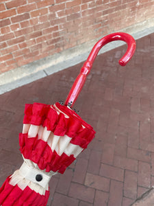 Red and White Ruffle Cake Tower Umbrella
