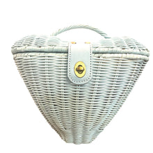 Load image into Gallery viewer, Baby Blue Heart Rattan Wicker Purse
