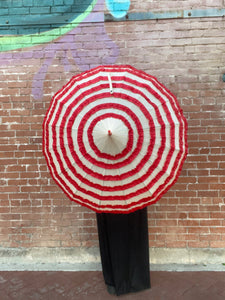Red and White Ruffle Cake Tower Umbrella