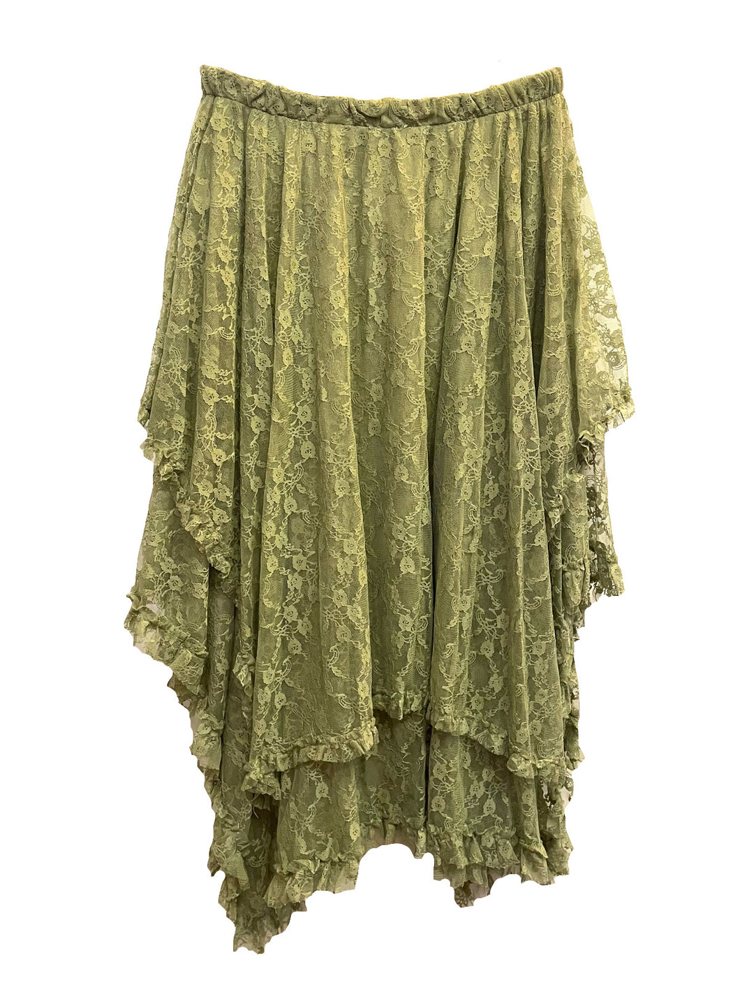 Sage Green Lace Tier Maxi Skirt