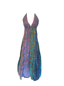 Boho OOAK Printed Tie Back Halter Maxi Dress- More Patterns Available!