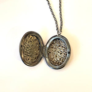 Floral Rooster Locket Necklace