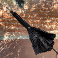 Load image into Gallery viewer, Black Bottom Ruffle Umbrella
