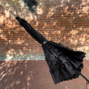Black Bottom Ruffle Umbrella