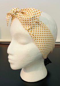 Headband Yellow Polka Dots