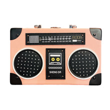 Load image into Gallery viewer, Pink Retro 80&#39;s Boom Box Clutch Purse
