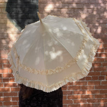 Load image into Gallery viewer, Cream Bottom Ruffle Umbrella
