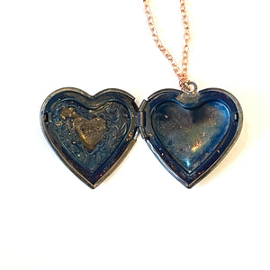 Coppery Heart Locket Necklace