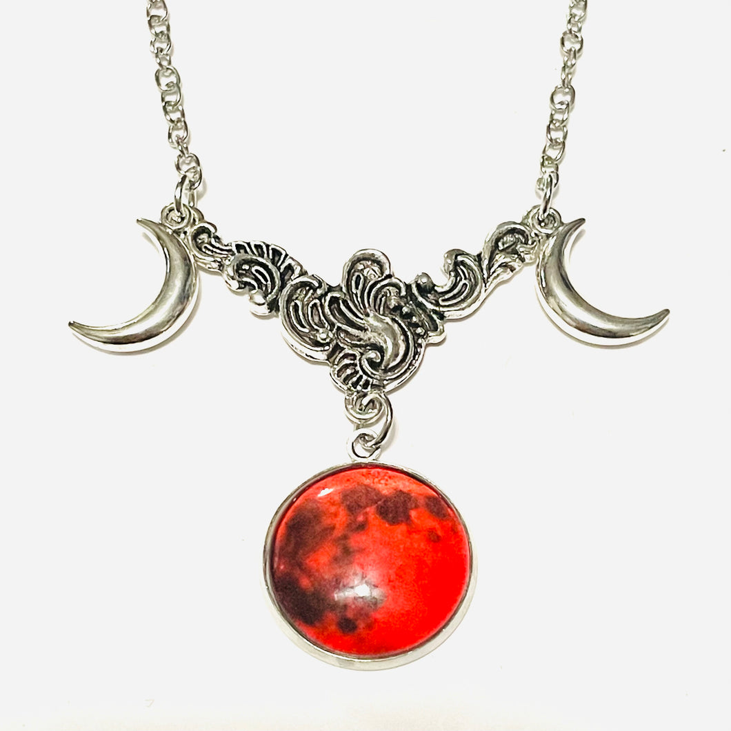 Blood Moon Charm Collar Necklace