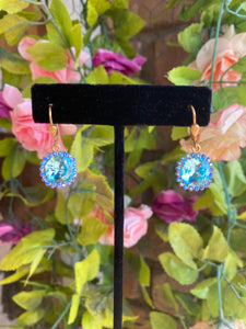 Evangeline Blue Crystal Drop Earrings